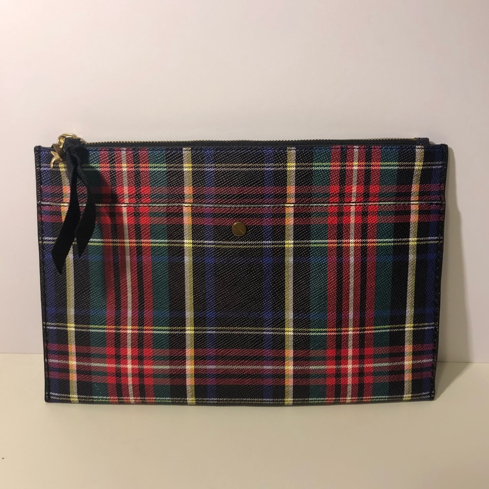 NWT J. Crew plaid clutch